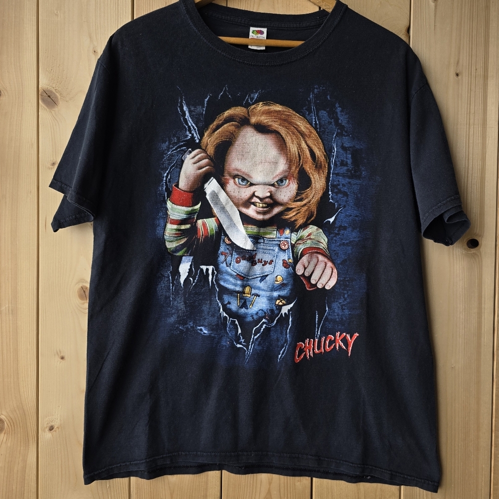 Chucky Child's Play Horror Black T Shirt Mens Large